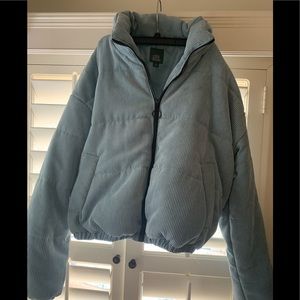 Blue puffy jacket